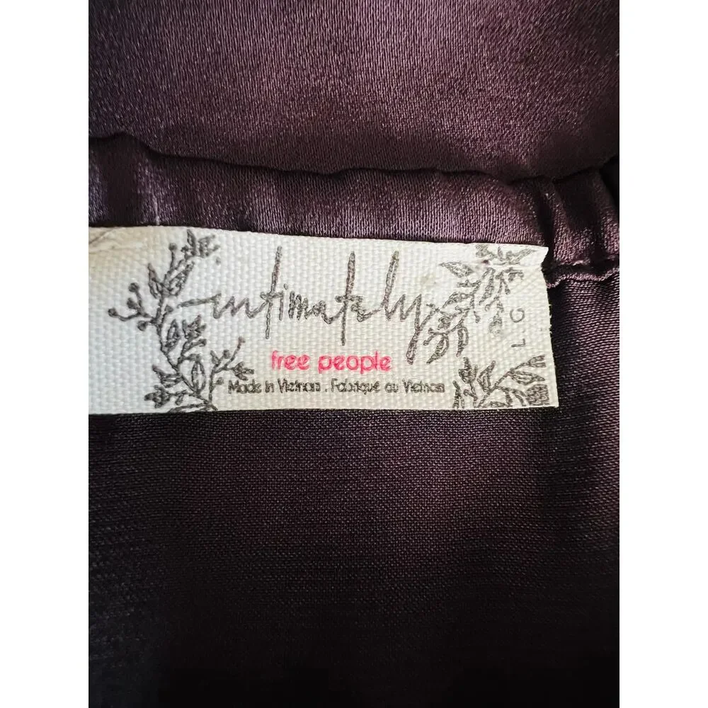 Free People Intimately City Cool Satin Slipdress Size Large Sweetheart Neckline - Picture 4 of 16